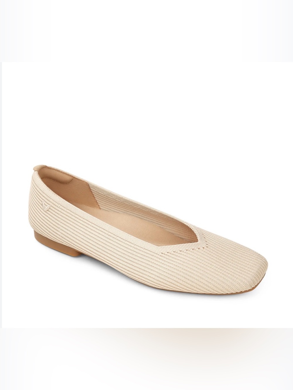 VIVAIA Square-Toe V-Cut Flats (Margot 2.0) - ALMOND EUR 40/ US 9.5